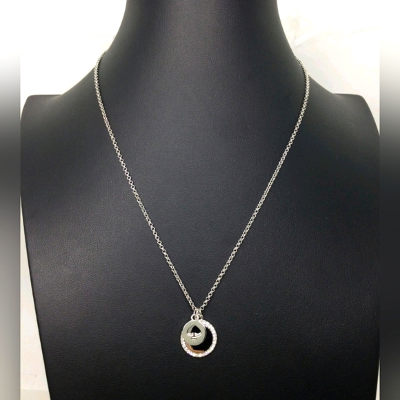 NWT Kate Spade New York Spot The Spade Silvertone Necklace 18" - Picture 1 of 5
